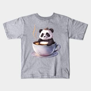 Cute Panda in a Coffee Mug Kids T-Shirt